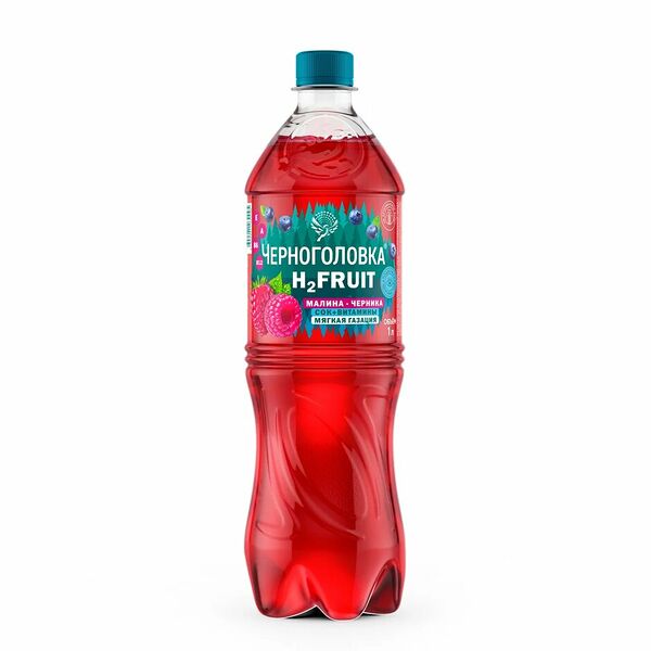 Вода газированная Черноголовка H2 Fruit с соком малины и черники 1 л