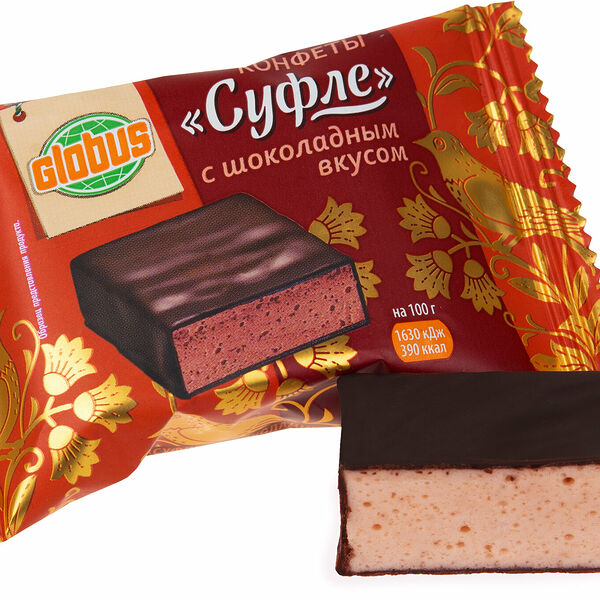 Конфеты Глобус Суфле с шоколадным вкусом, вес