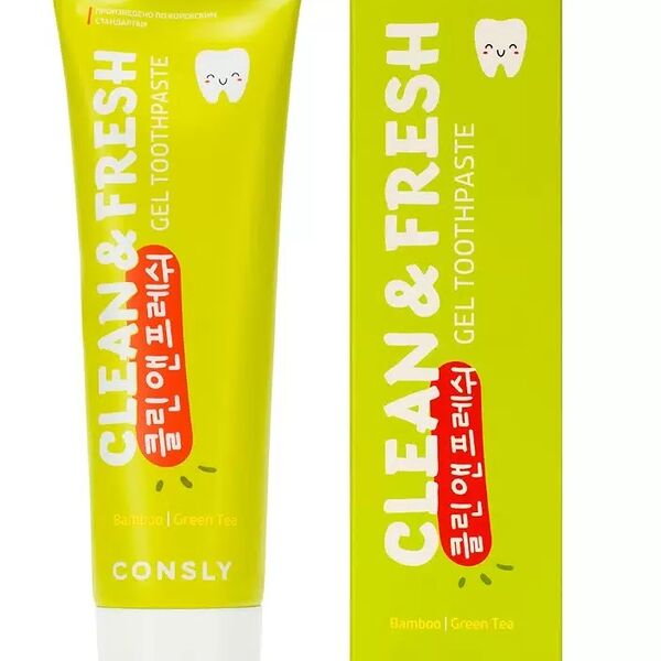 Зубная паста Consly Clean&Fresh гелевая с экстрактами бамбука и зеленого чая 105 г