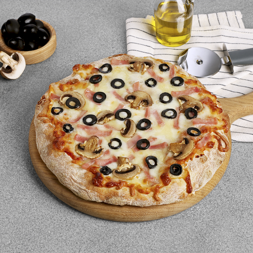 

Пицца с ветчиной и грибами 400 г