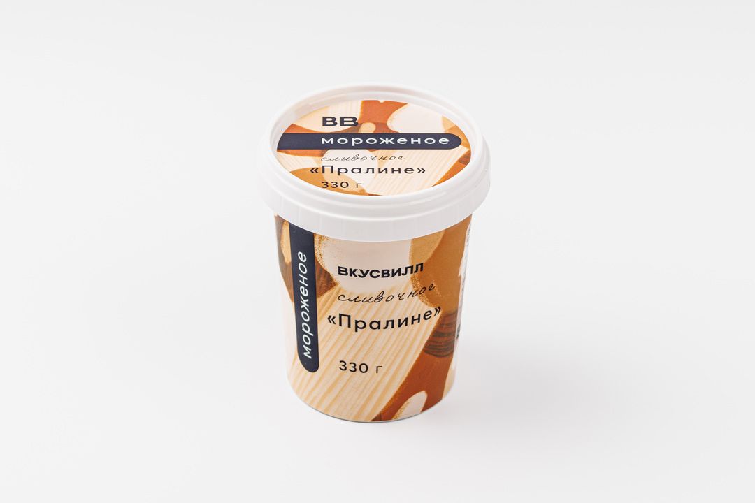 

Мороженое сливочное ВкусВилл Пралине, 330 г