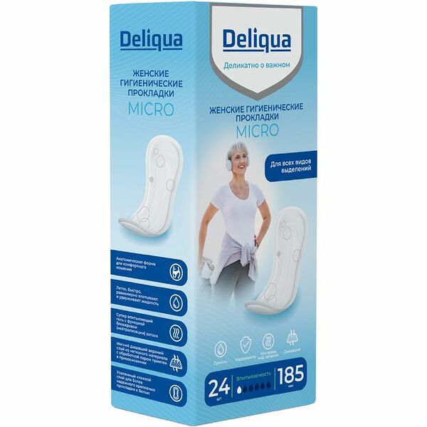 Прокладки Deliqua Micro гигиенические 24 шт.