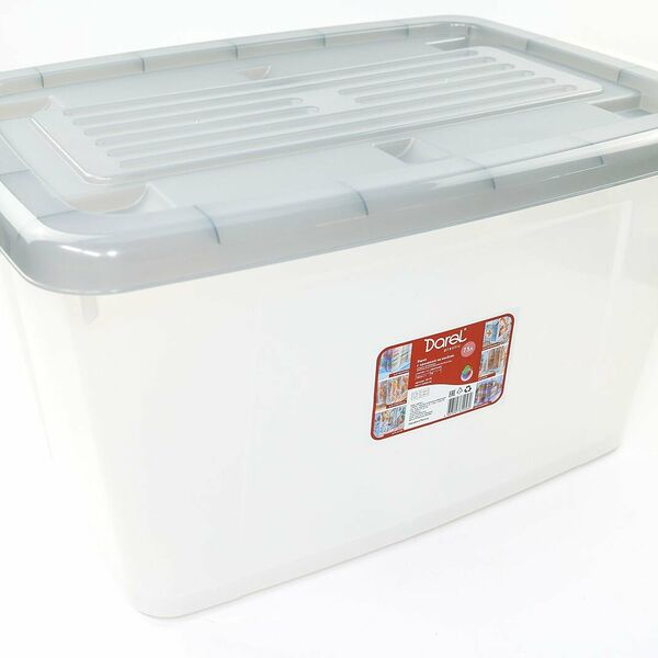 Ящик Darel Plastic, прямоугольный, прозрачный, пластик, 70x50x38 см, 75 литров
