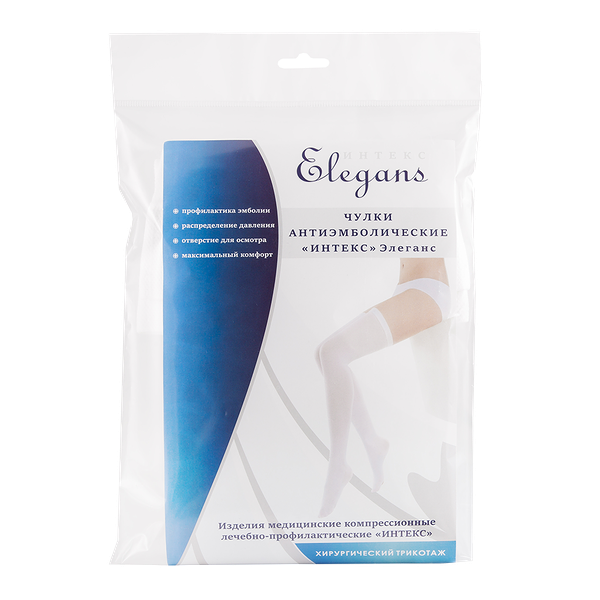 Чулки антиэмболические Интекс Elegans 1 класс размер M белые