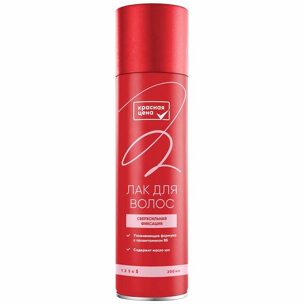 Лак для волос Красная Цена сверхсильной фиксации, 200 мл