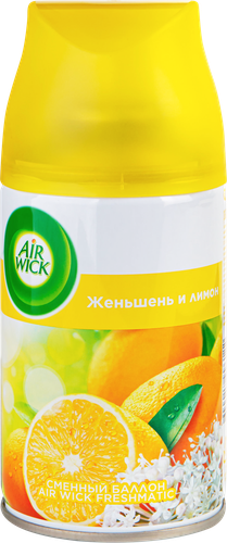 

Сменный баллон для автоматического освежителя Air Wick Женьшень и лимон 250 мл