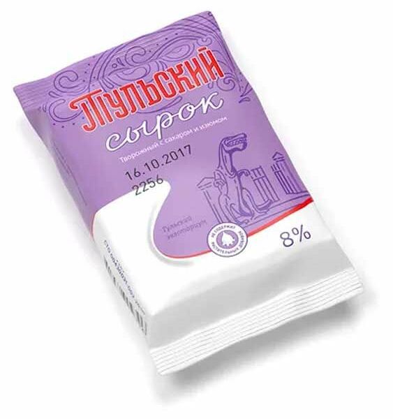 Творожный сырок Тульское Молоко Тульский с сахаром и изюмом 8%