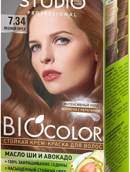 Краска для волос Studio Professional Biocolor 7.34 Лесной орех 115 мл