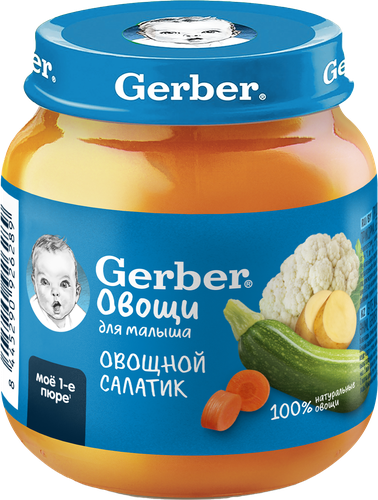 

Пюре овощное Gerber Овощной салатик с 5 месяцев 125 г