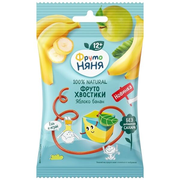Кусочки фруктовые ФрутоНяня ФрутоХвостики Яблоко банан 15г ДП