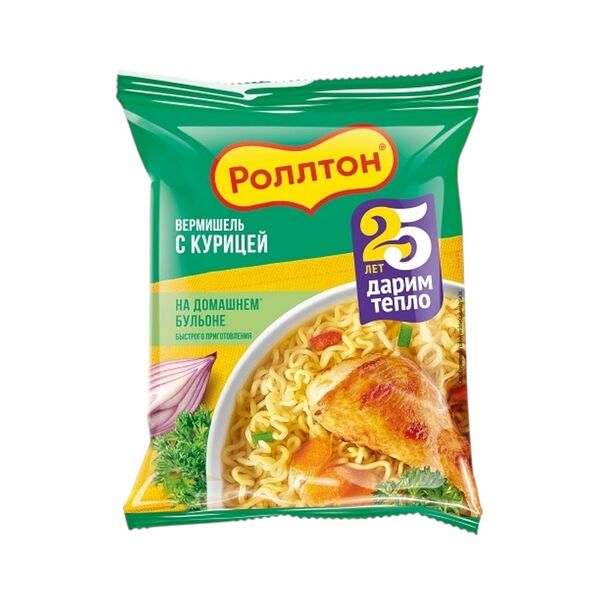 Вермишель Роллтон на домашнем бульоне с курицей пак. 60 г