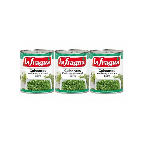 Горошек зеленый Lafragua Natural Extra консервир 3 банки по 185г L-1/4 кг