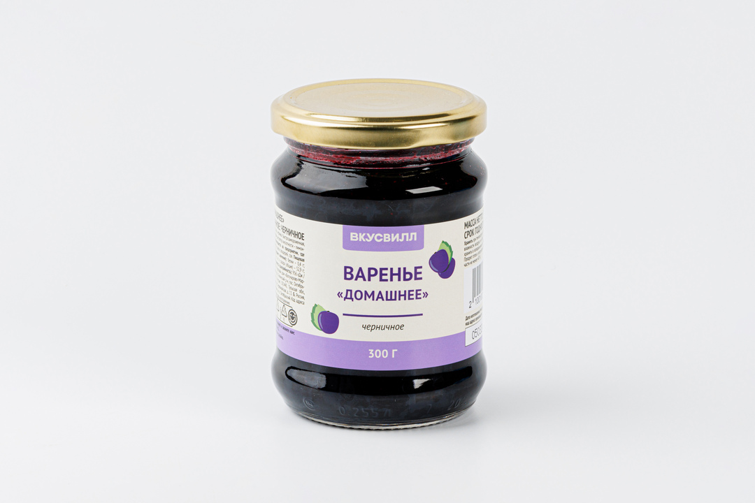

Варенье ВкусВилл "Домашнее" черничное