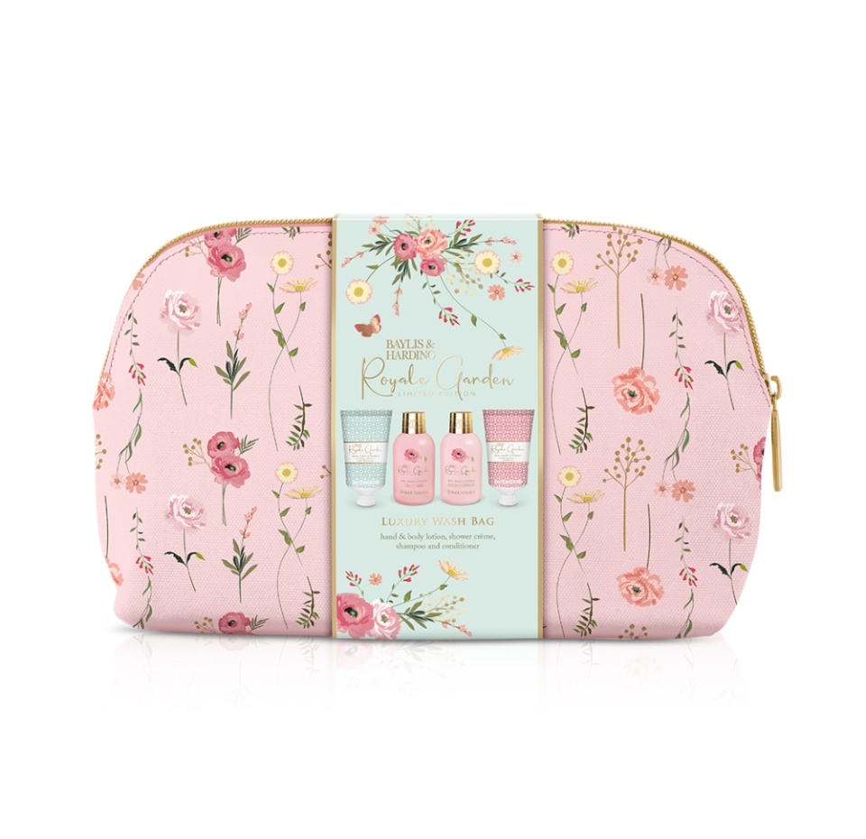 

Набор Baylis&Harding Royale Garden Luxury Wash Bag Gift Set Крем для душа 100 мл, лосьон для тела и рук 100 мл, шампунь 50 мл, кондиционер для волос 50 мл