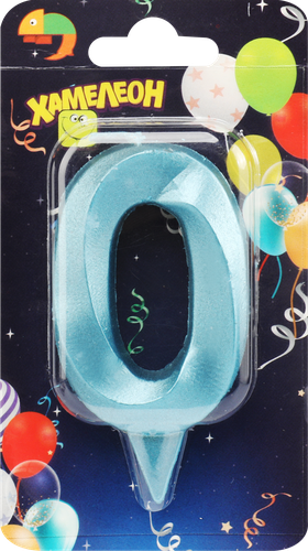 

Свеча Хамелеон Цифра 0 Грань, в ассортименте, 1 шт