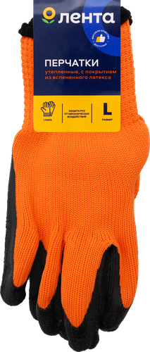 

Перчатки ЛЕНТА акриловые, утепленные, с покрытием из вспененного латекса Арт. 026001/LTG-001