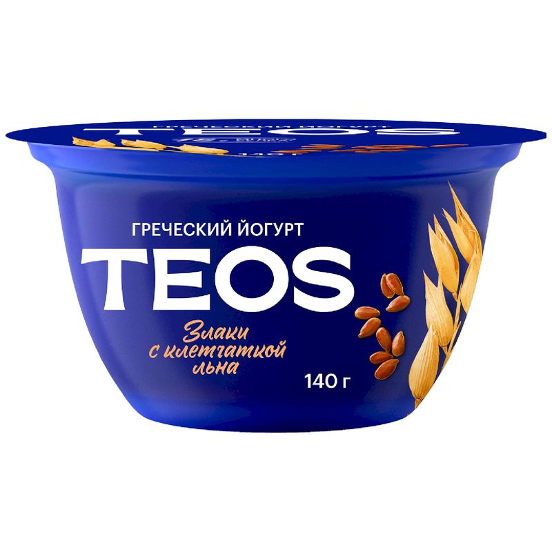 

Йогурт Teos Греческий Злаки с клетчаткой льна 2% 140 г