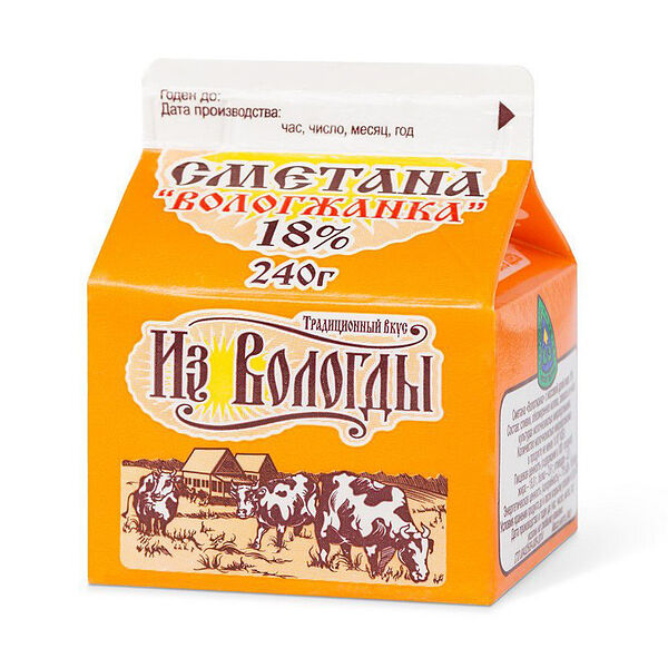 Сметана Вологжанка 18% Вологодский МК 240 г