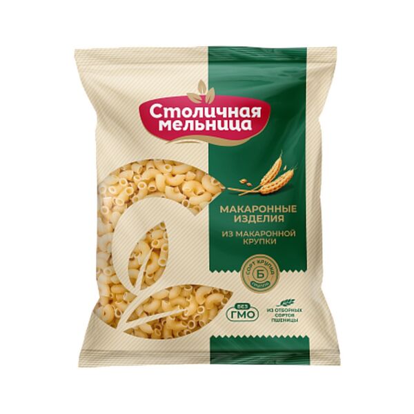 Макаронные изделия Столичная мельница Рожки особые гр Б сорт крупка 450г
