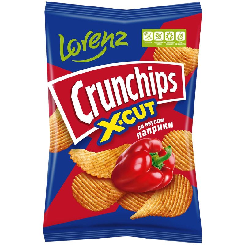 

Чипсы картофельные Lorenz Crunchips X-Cut рифленые паприка 130 г