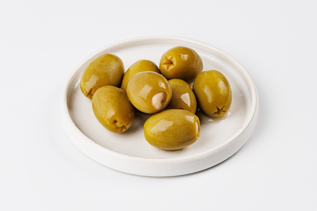 

Оливки ВкусВилл зеленые фаршированные чесноком 120 г