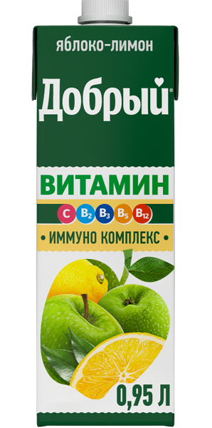 Напиток сокосодержащий Добрый Яблоко-Лимон, обогащенный витаминами 950 мл