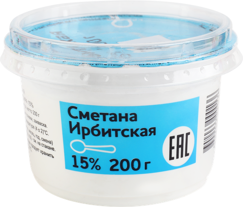 

Сметана Ирбитская 15% 200 г