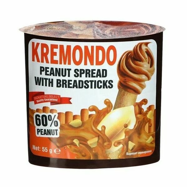 Набор Kremondo из пасты арахисовой и хлебных палочек 55 г