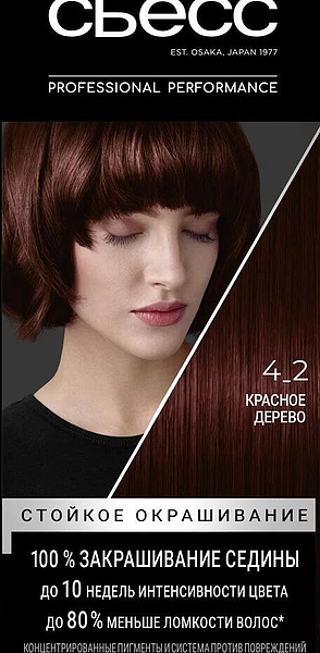Крем-краска для волос Syoss 4-2 Красное дерево 115 мл