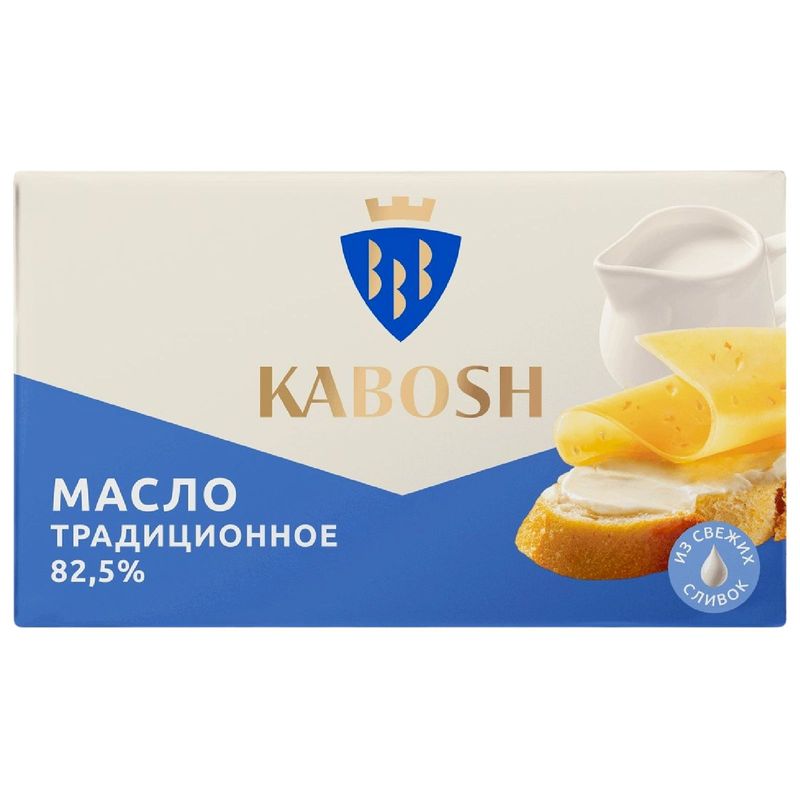 

Масло сладкосливочное Кабош Традиционное 82.5%, без змж, 180 г