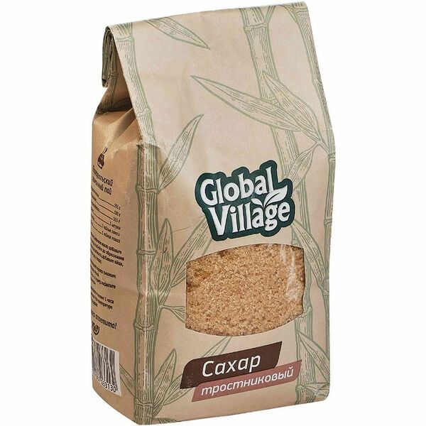 Сахар тростниковый Global Village нерафинированный кристаллический 750г