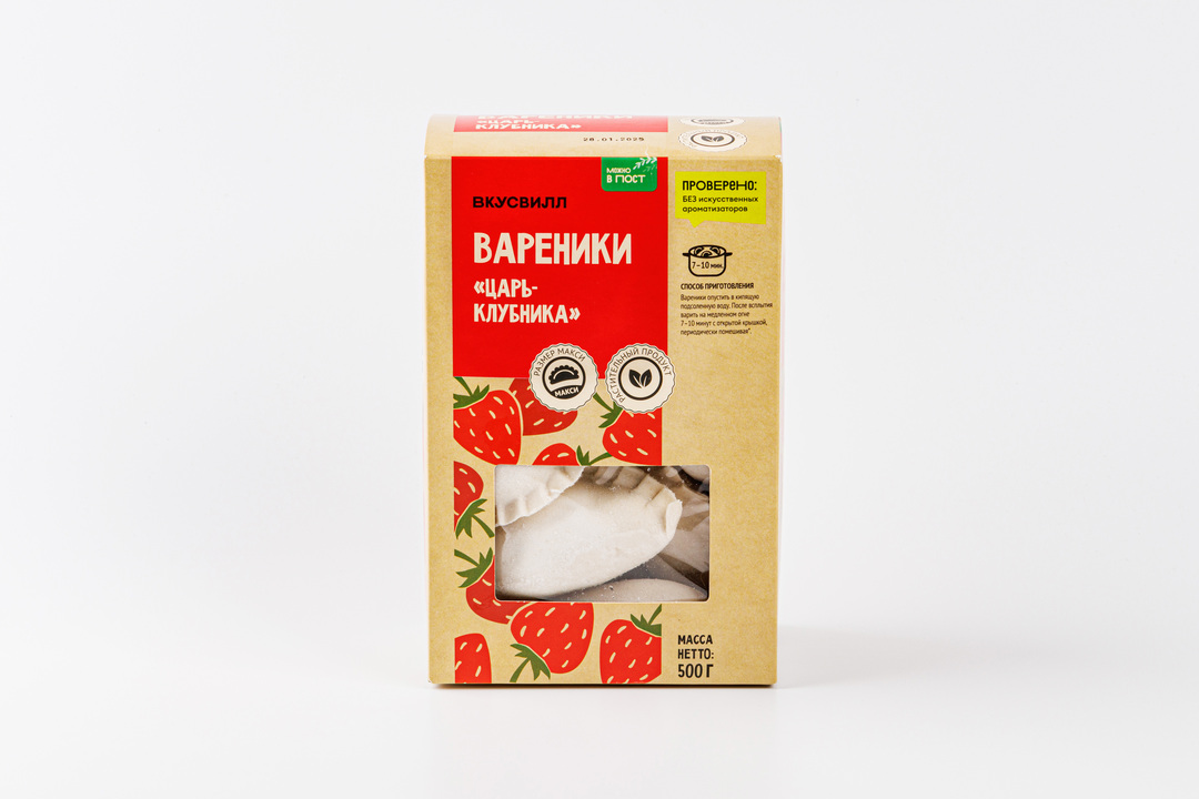 

Вареники ВкусВилл Царь Клубника з/м 500 г