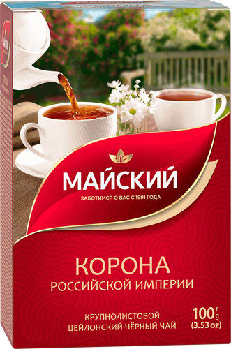 

Чай черный МАЙСКИЙ Корона Российской Империи Цейлонский байховый листовой, 100г