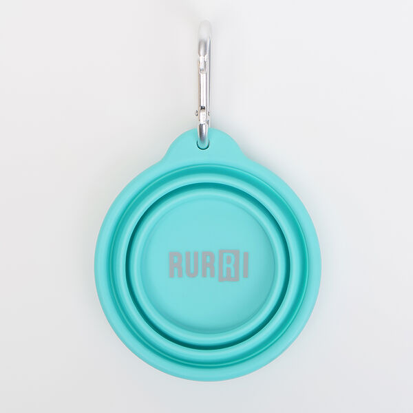 Миска силиконовая Rurri складная для кошек и собак 10.5х5.5 см 250 мл голубая