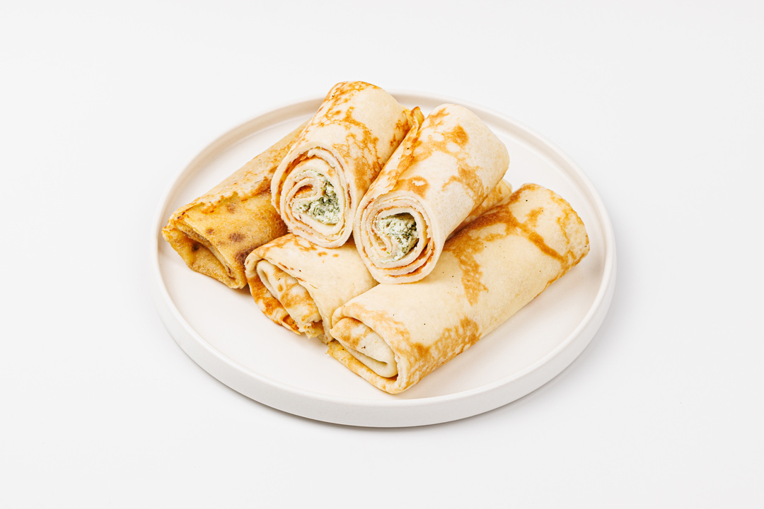 

Блинчики со шпинатом и творожным сыром, зам 400 г