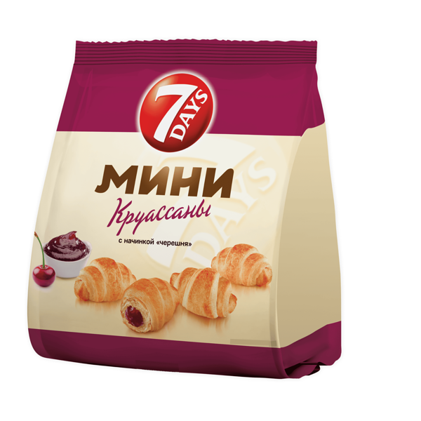 Мини круассаны 7 Days c начинкой черешня 265 г