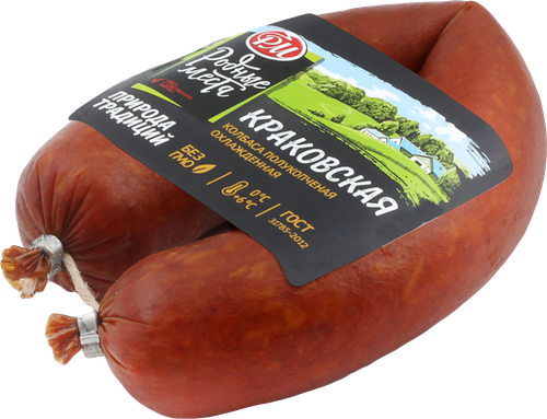 

Колбаса полукопченая Родные места Краковская, категория Б, весовая