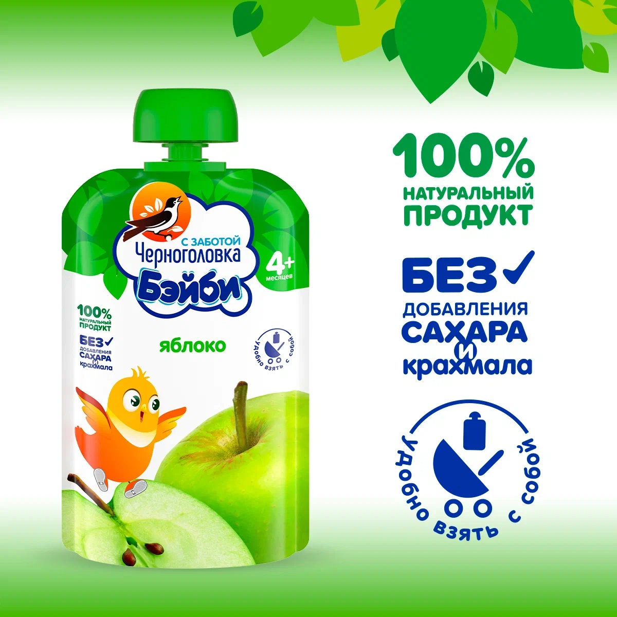 

Пюре фруктовое Черноголовка Бэйби яблочное, с 4 месяцев 85 г