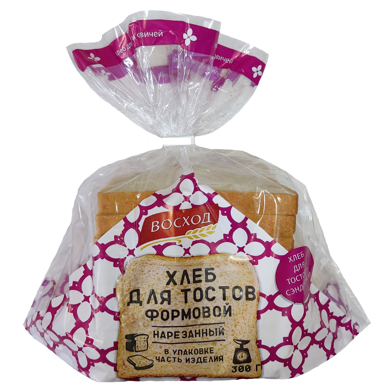 

Хлеб Восход для тостов пшеничный формовой нарезка 300 г