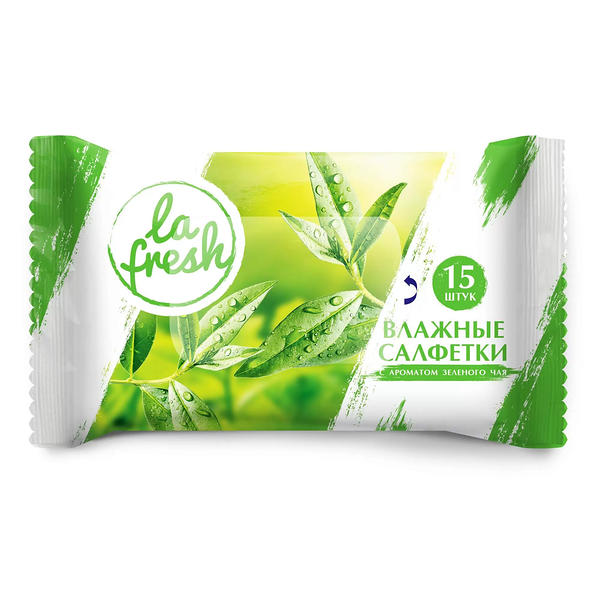 Влажные салфетки La Fresh Зеленый чай 15 шт