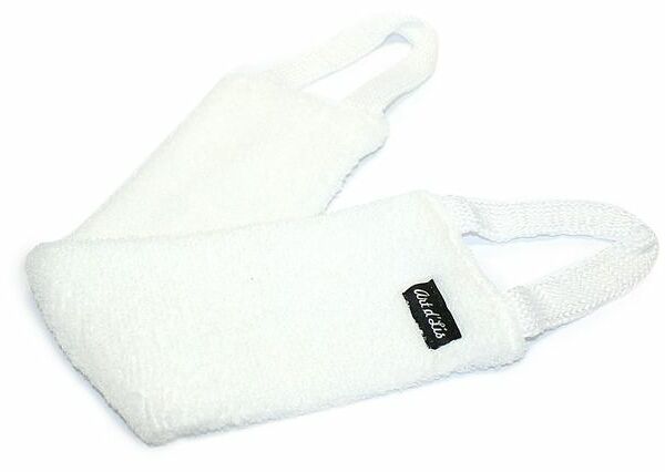 Мочалка массажная Banika длинная с ручками белая, 46х10 см