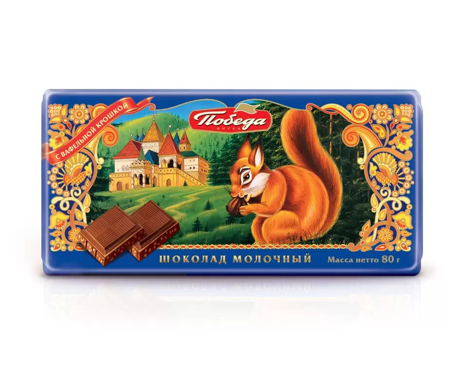 

Шоколад молочный Победа вкуса с вафельной крошкой 80 г