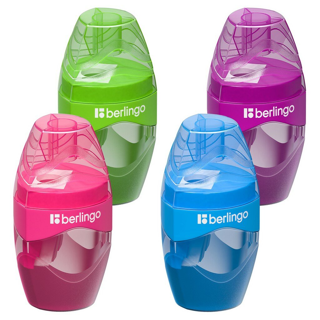 

Точилка пластиковая Berlingo Triangle 1 отверстие контейнер 1 шт. в ассортименте