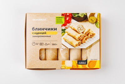 Блинчики ВкусВилл с курицей замороженные 380 г