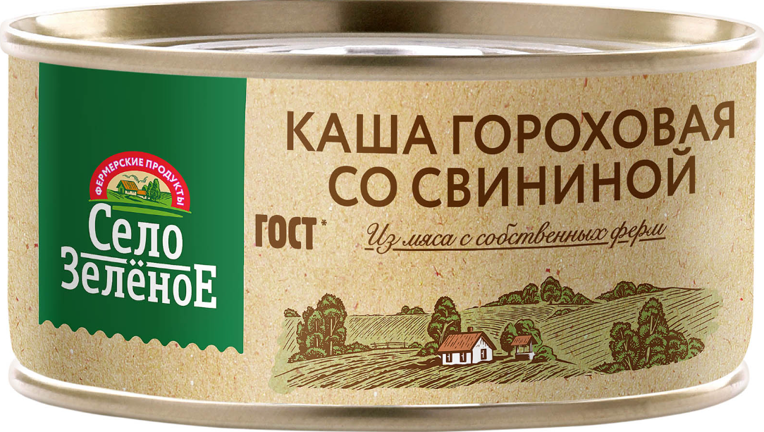 

Консервы каша гороховая "Село Зелёное" со свининой 10,2% 325 г