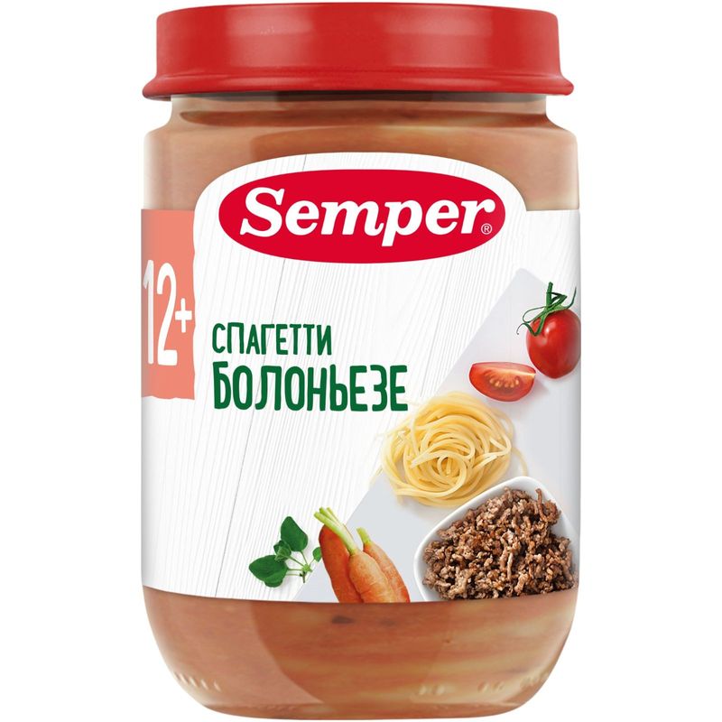 

Пюре Semper спагетти болоньезе с 12 месяцев 190 г