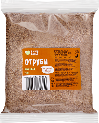 

Отруби Выбор семьи ржаные 150 г