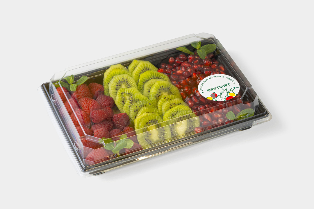 

Фруктовая тарелка Фруткорт Малина, киви, гранат 410 г
