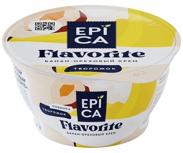 Десерт творожный Epica Flavorite Банан-ореховый крем 7.6% 130 г