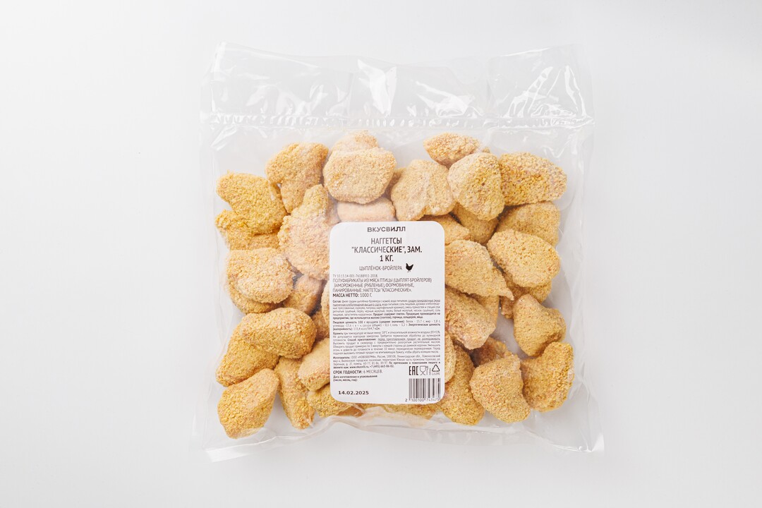 

Наггетсы куриные Классические, Продукт замороженный, 1 кг